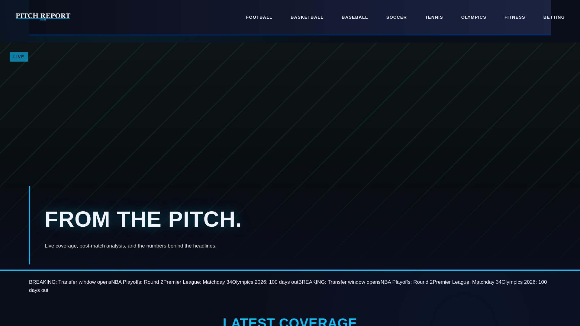 website screenshot of https://pitch-report.site/