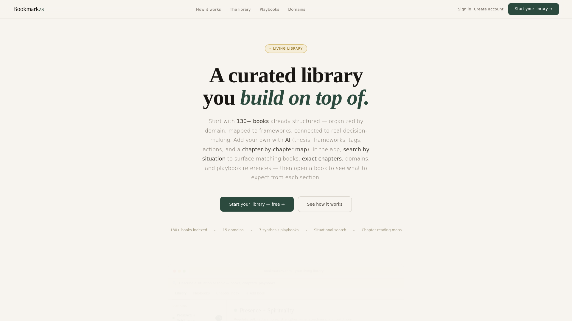website screenshot of https://bookmarkzs.com/