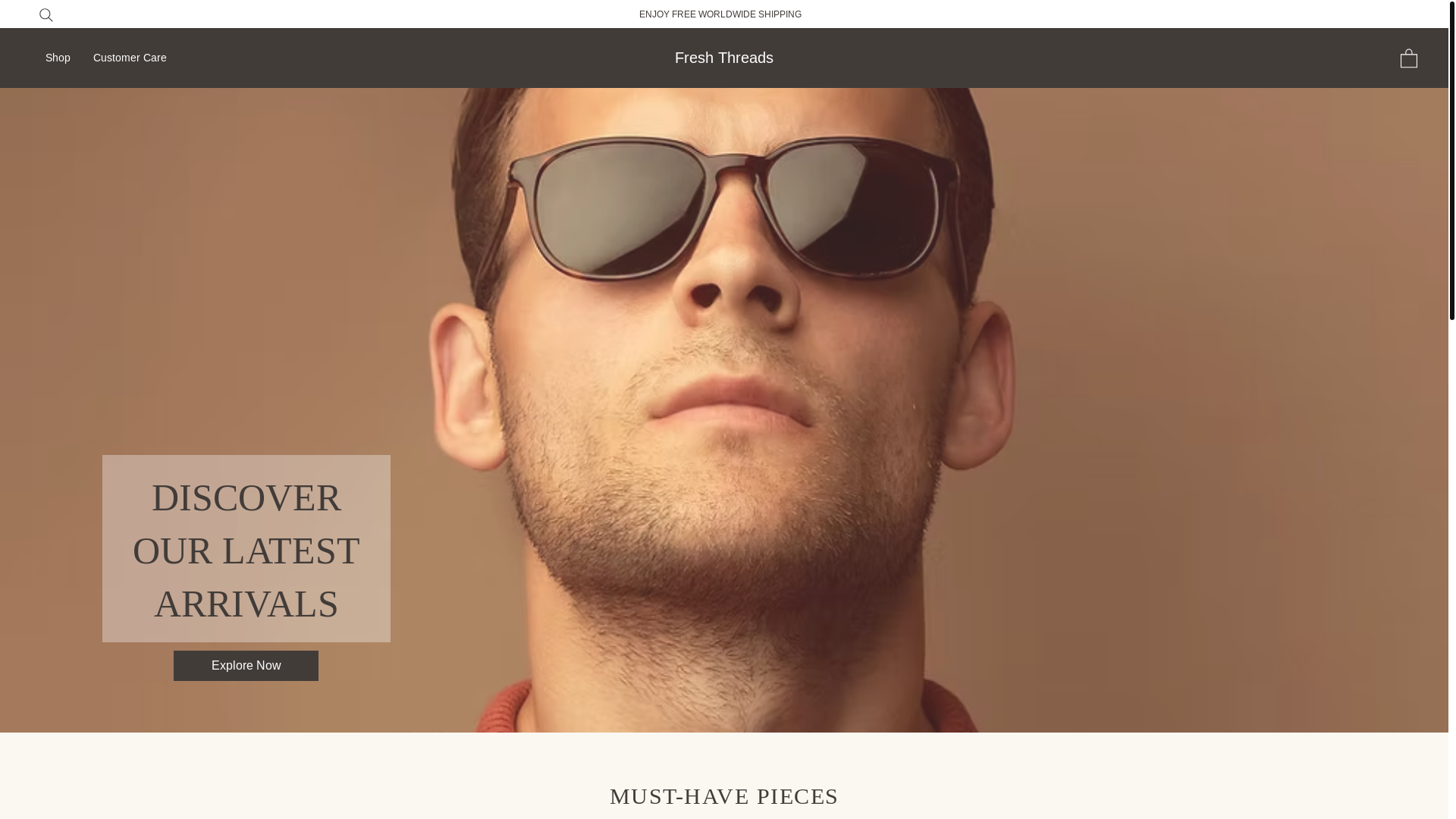 website screenshot of https://freshthreadshub.com/
