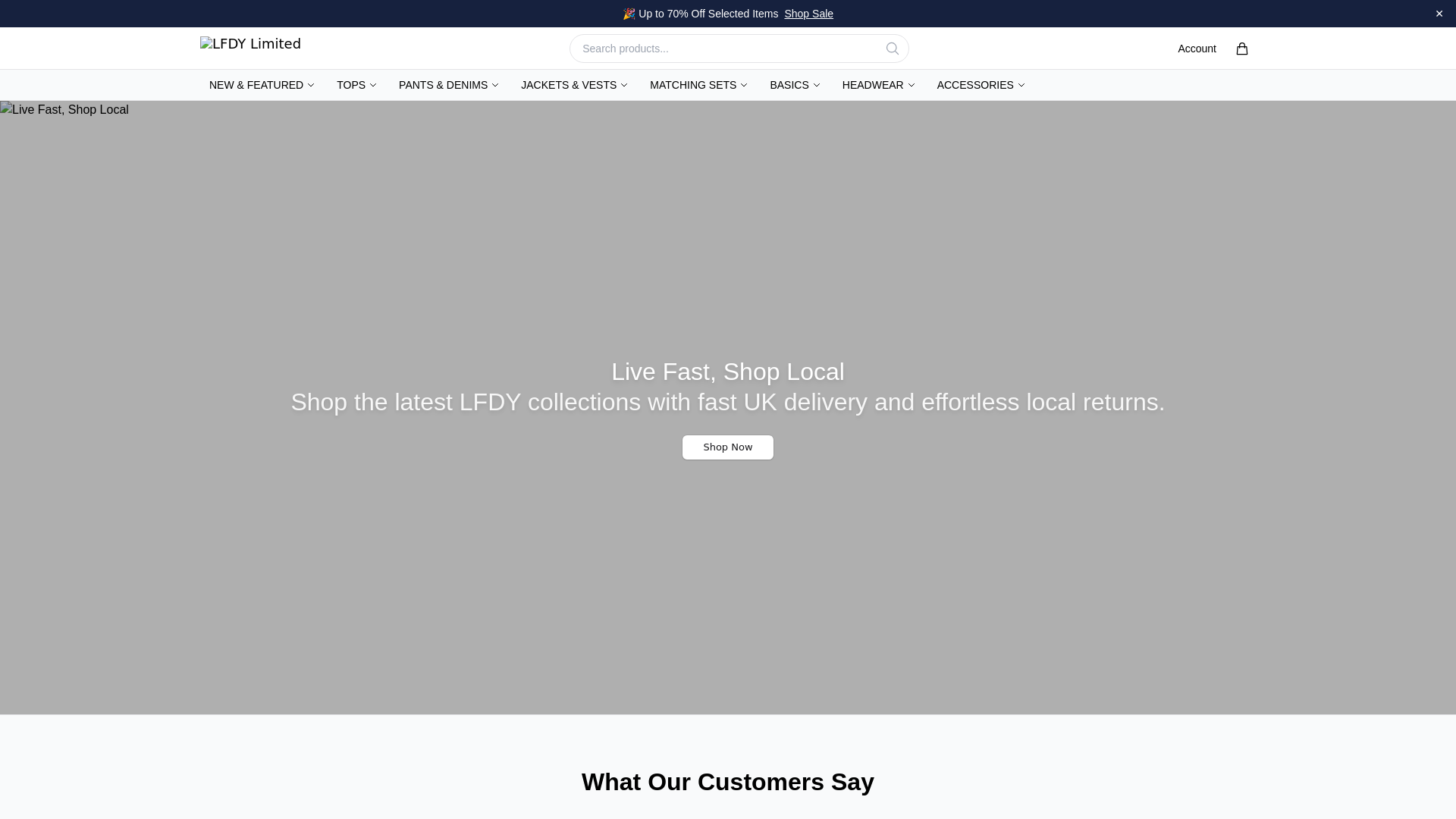 website screenshot of https://shoplivefastdieyoung.shop/