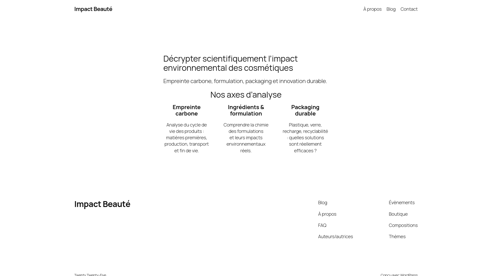 website screenshot of https://impactbeaute.fr/