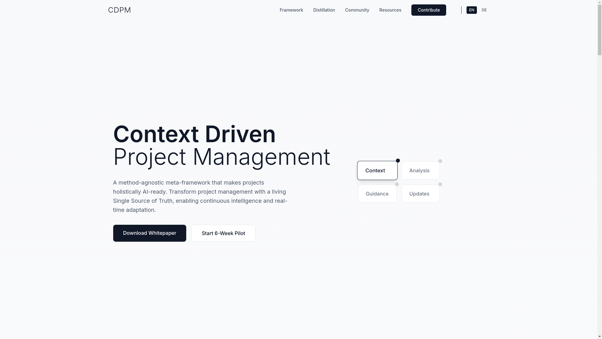 website screenshot of https://aidrivenpm.de/