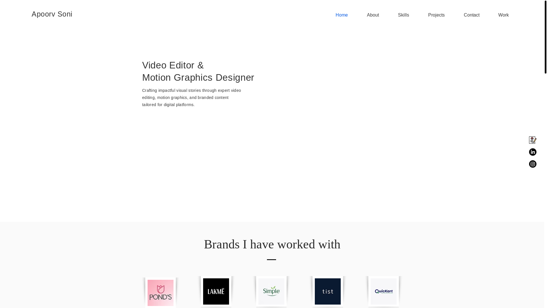 website screenshot of https://apoorvedits.com/