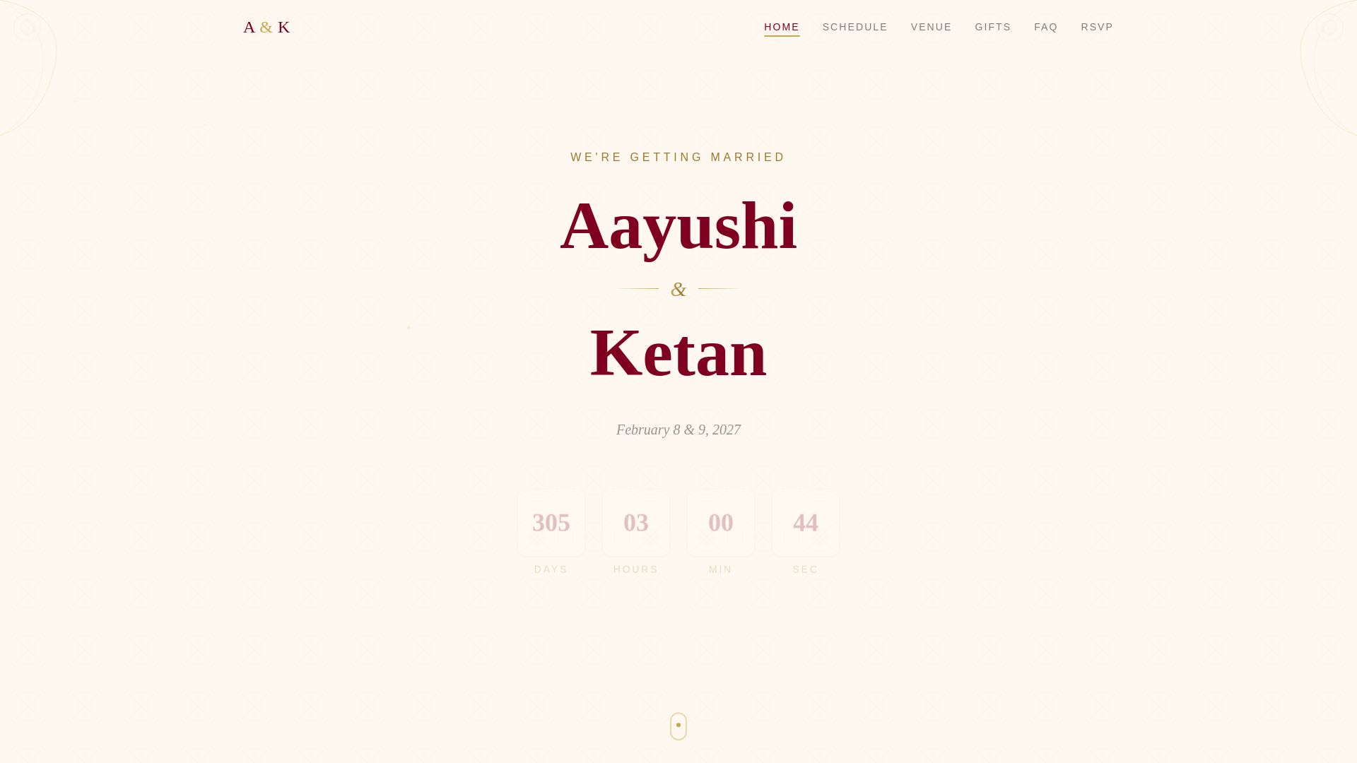 website screenshot of https://aayushi-and-ketan.pages.dev/