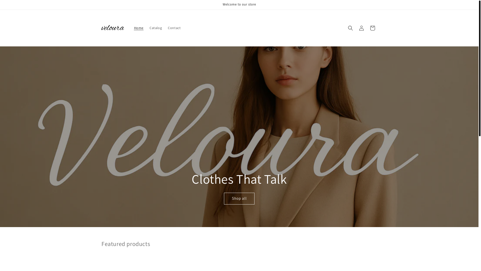 website screenshot of https://velouracollections.com/