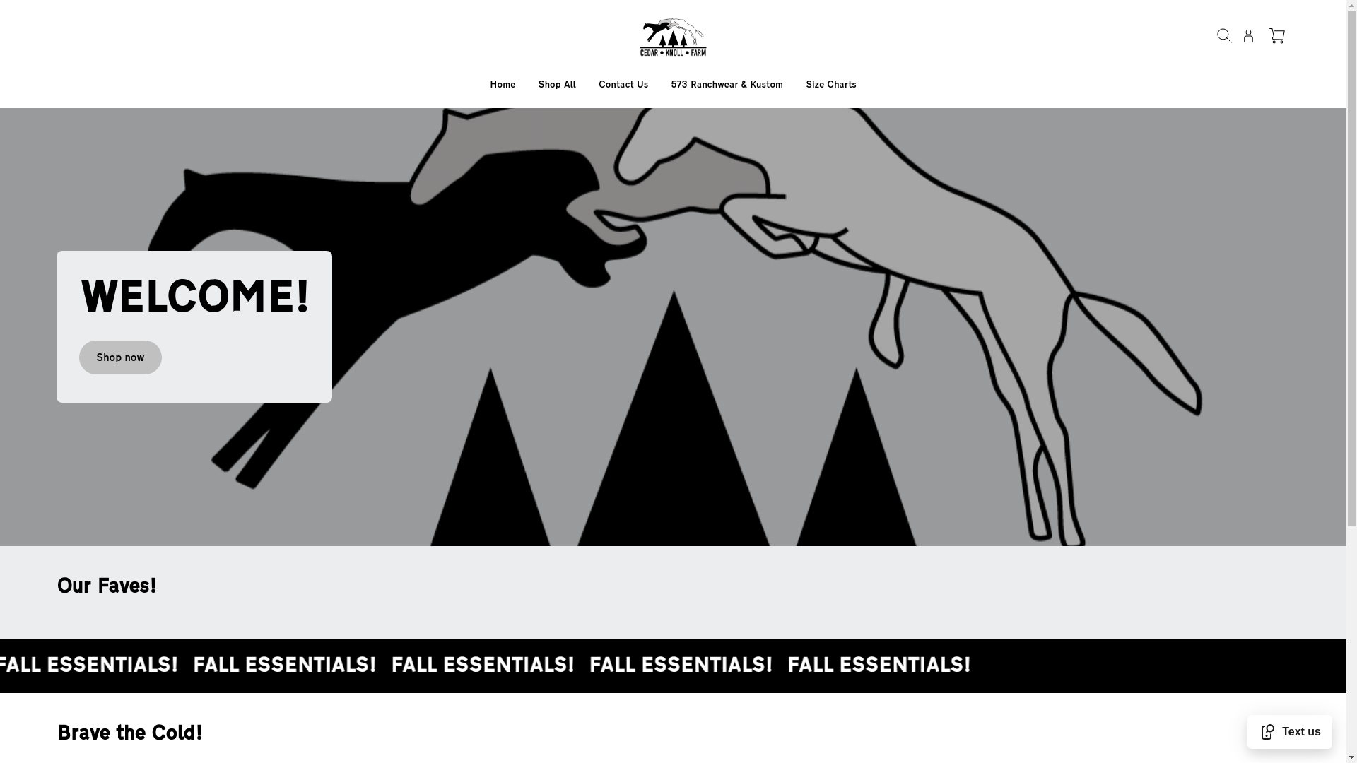 website screenshot of https://cedarknollmerch.com/
