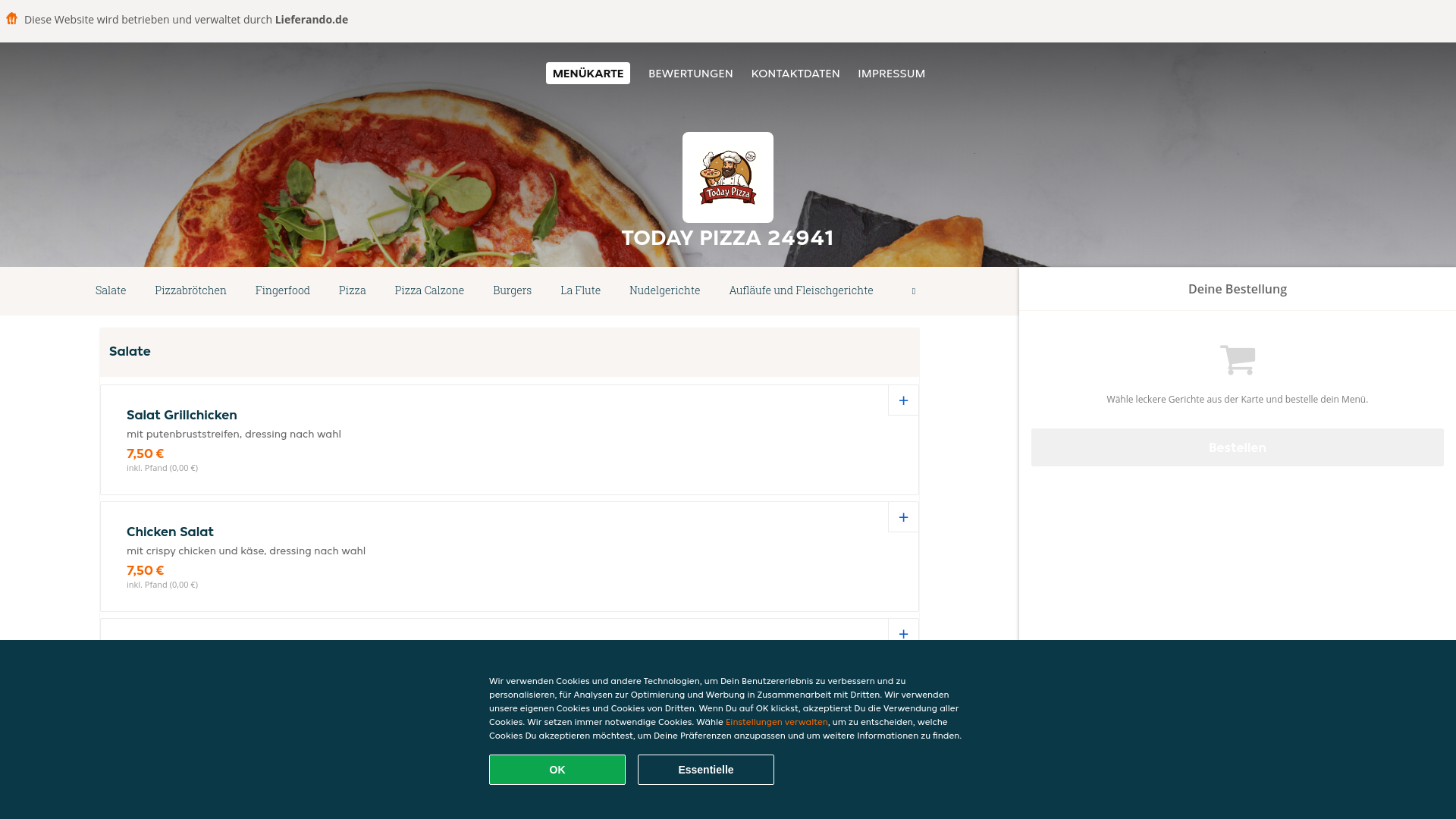 website screenshot of https://today-pizza-flensburg.de/
