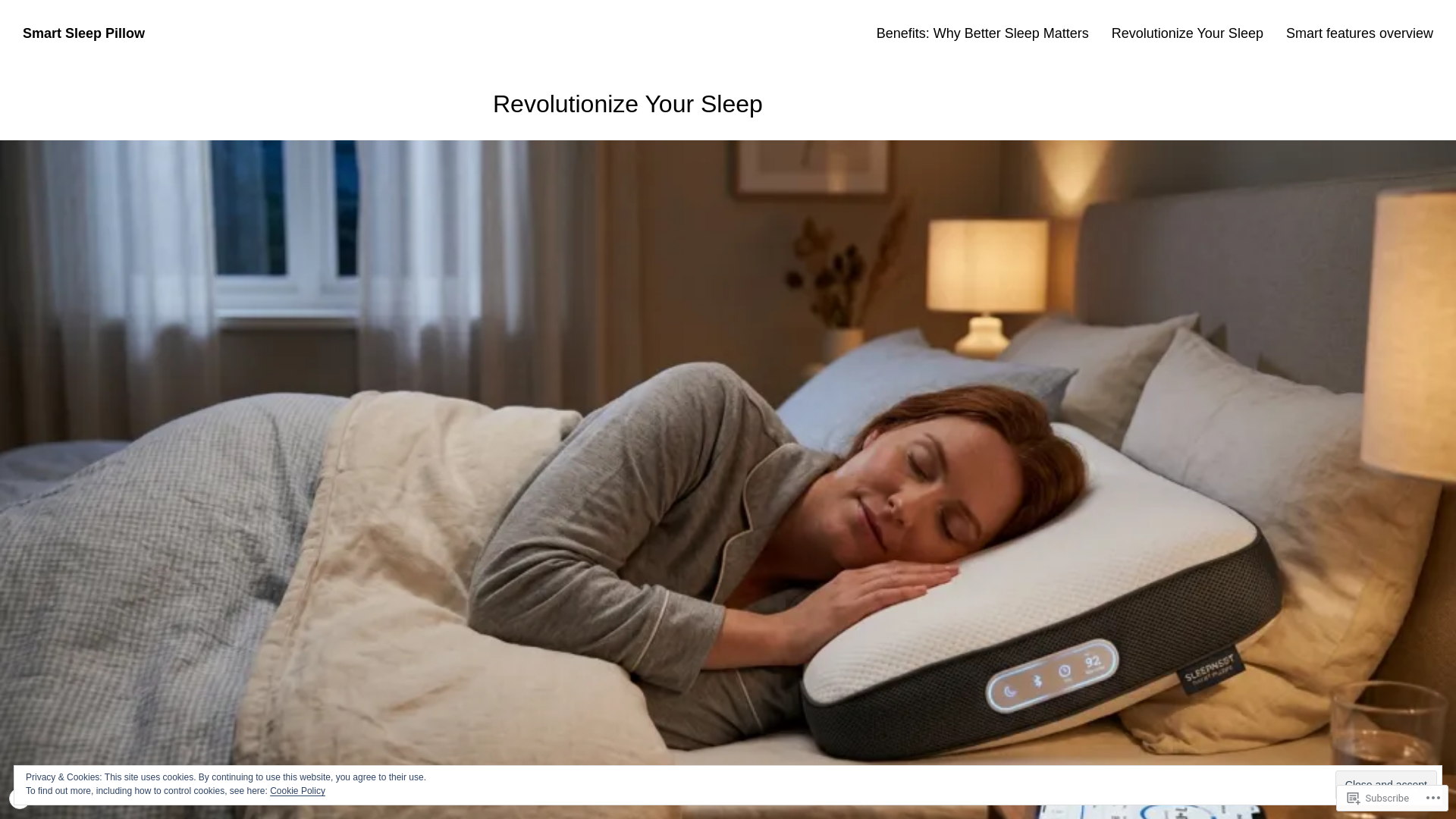 website screenshot of https://smartsleeppillow.blog/