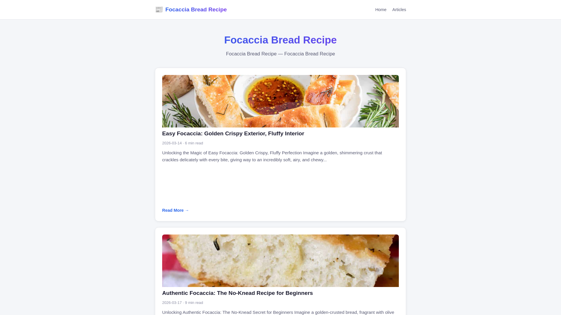 website screenshot of https://focaccia-bread-recipe.pages.dev/