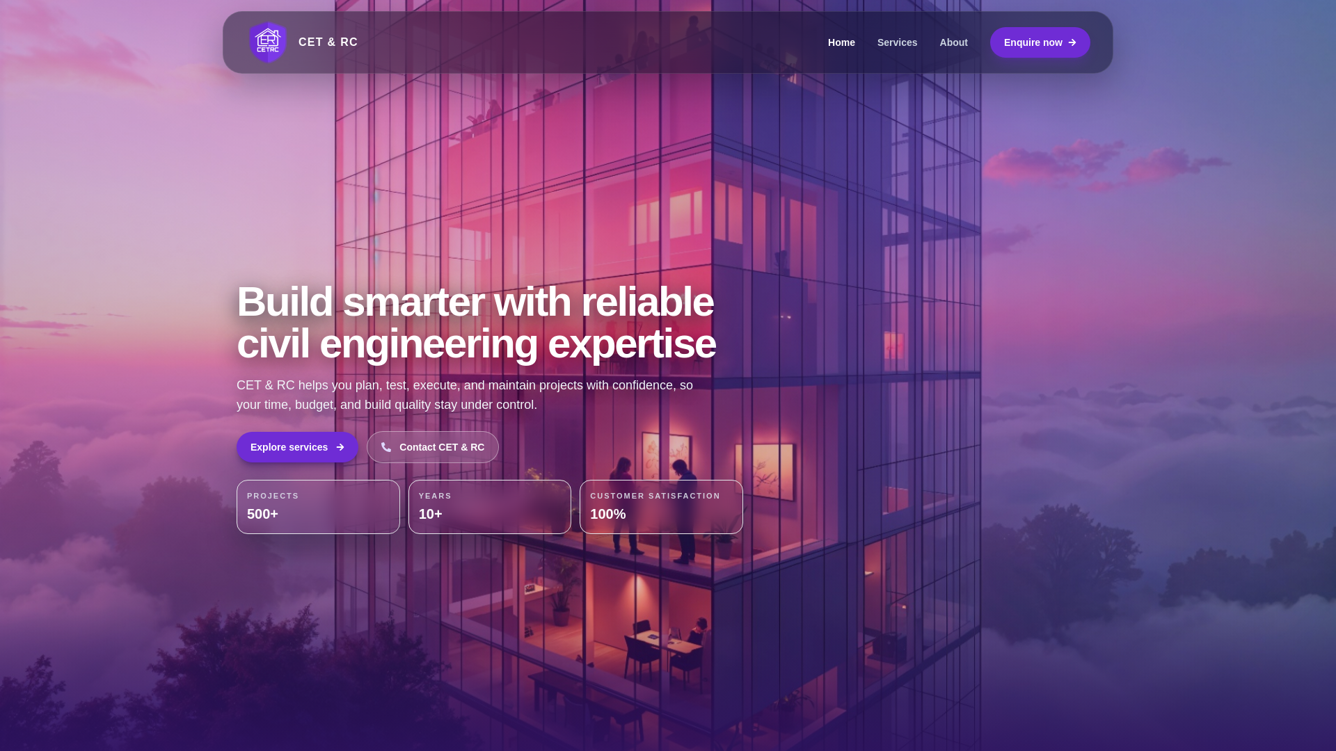 website screenshot of https://cetrc.org