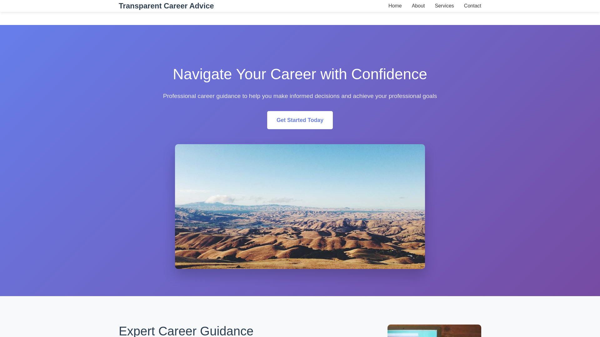 website screenshot of https://transparentcareeradvice.xyz/