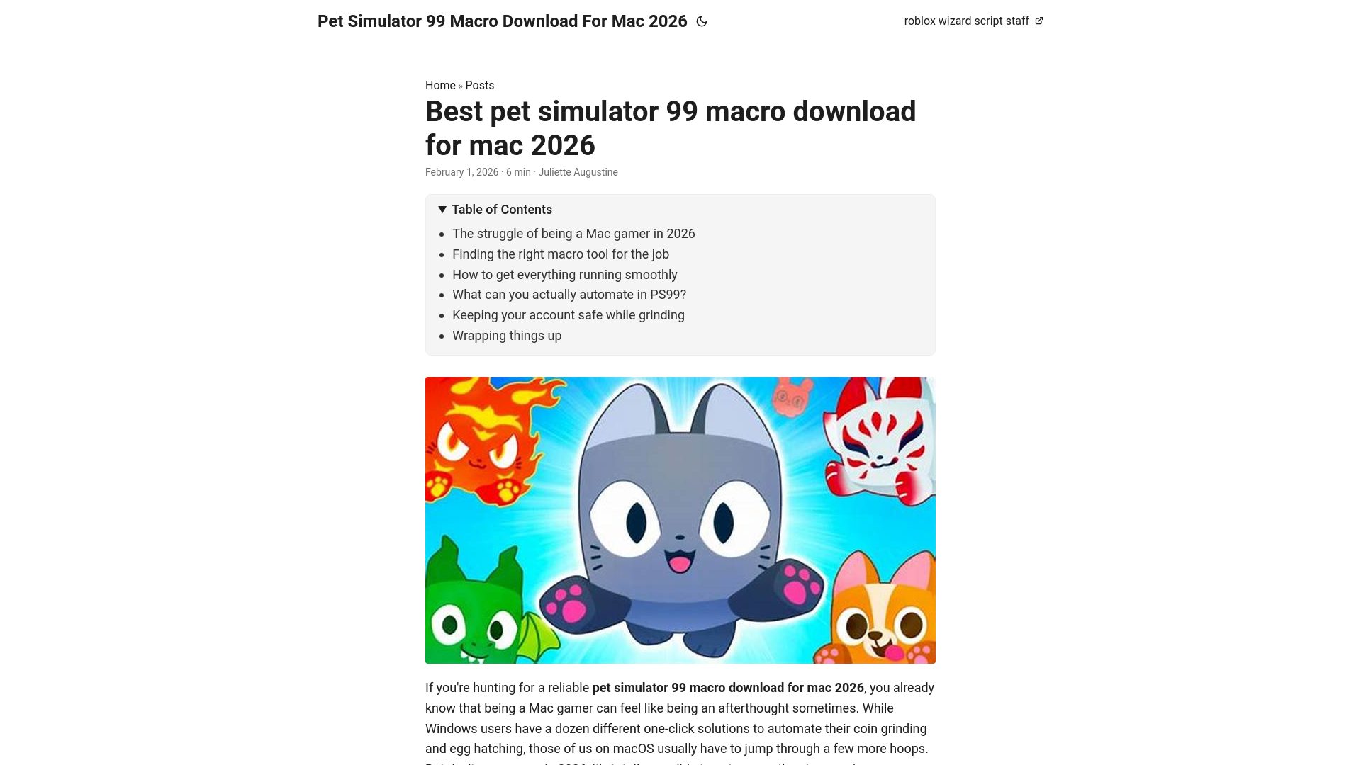 website screenshot of https://pet-simulator-99-macro-download-for-mac-2026.pages.dev/