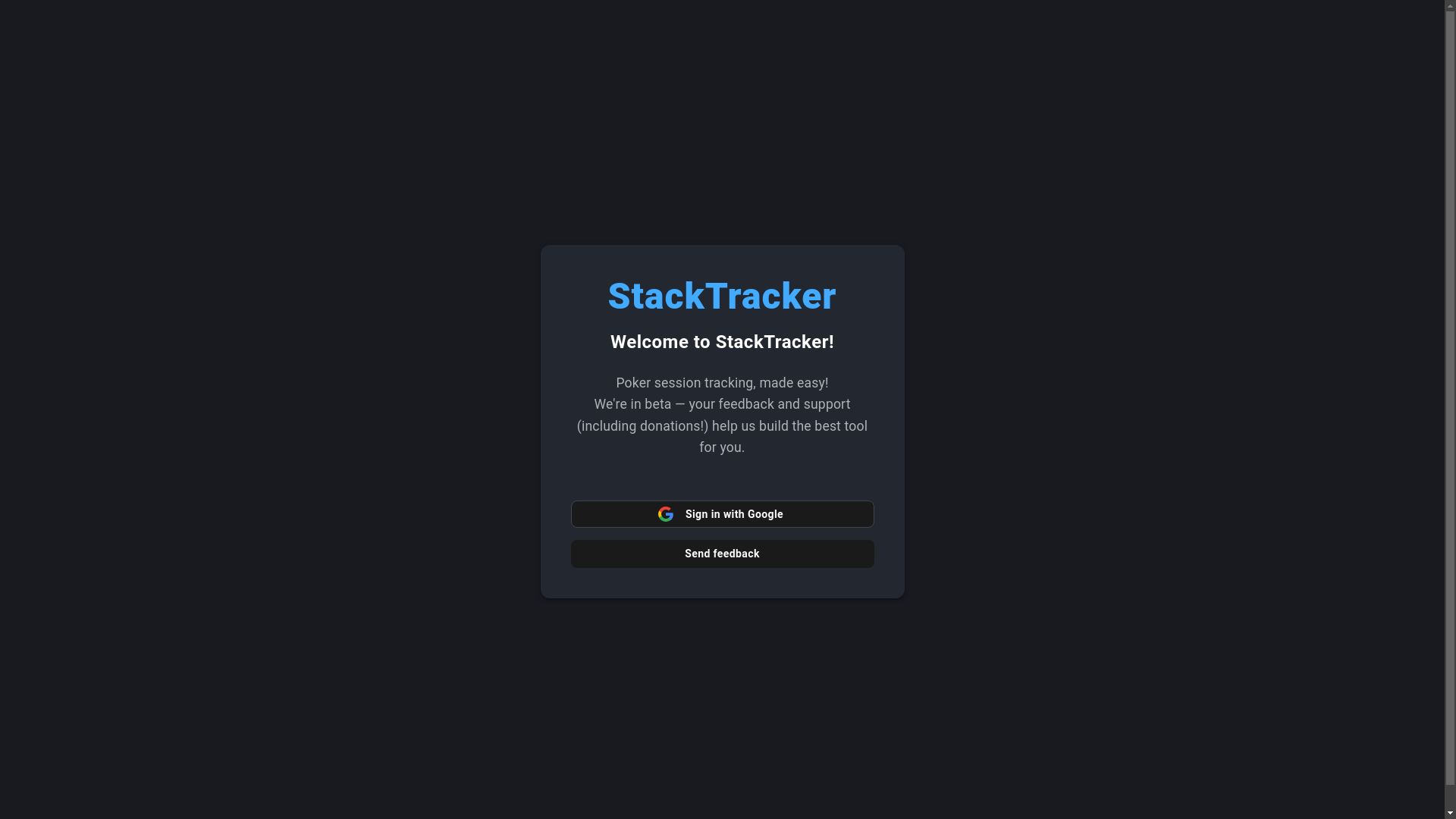 website screenshot of https://stacktracker.net/