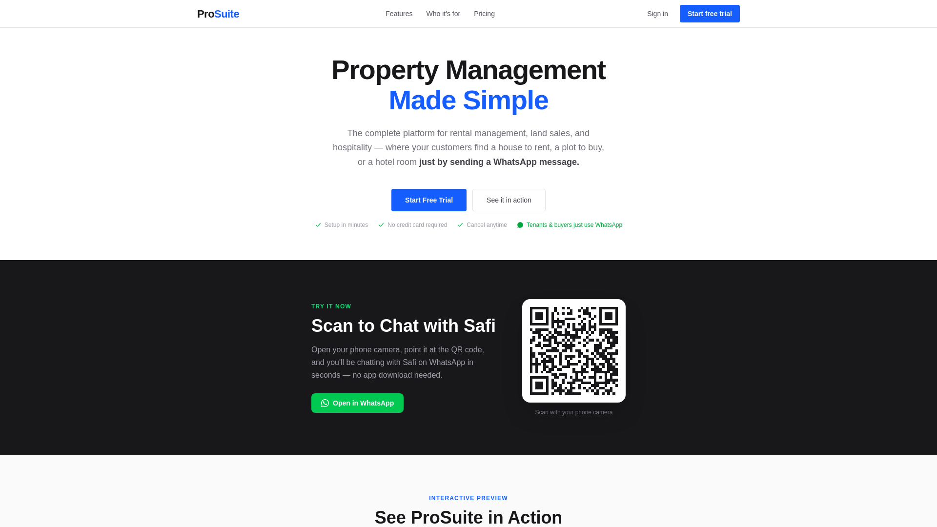 website screenshot of https://pro-suite.co/