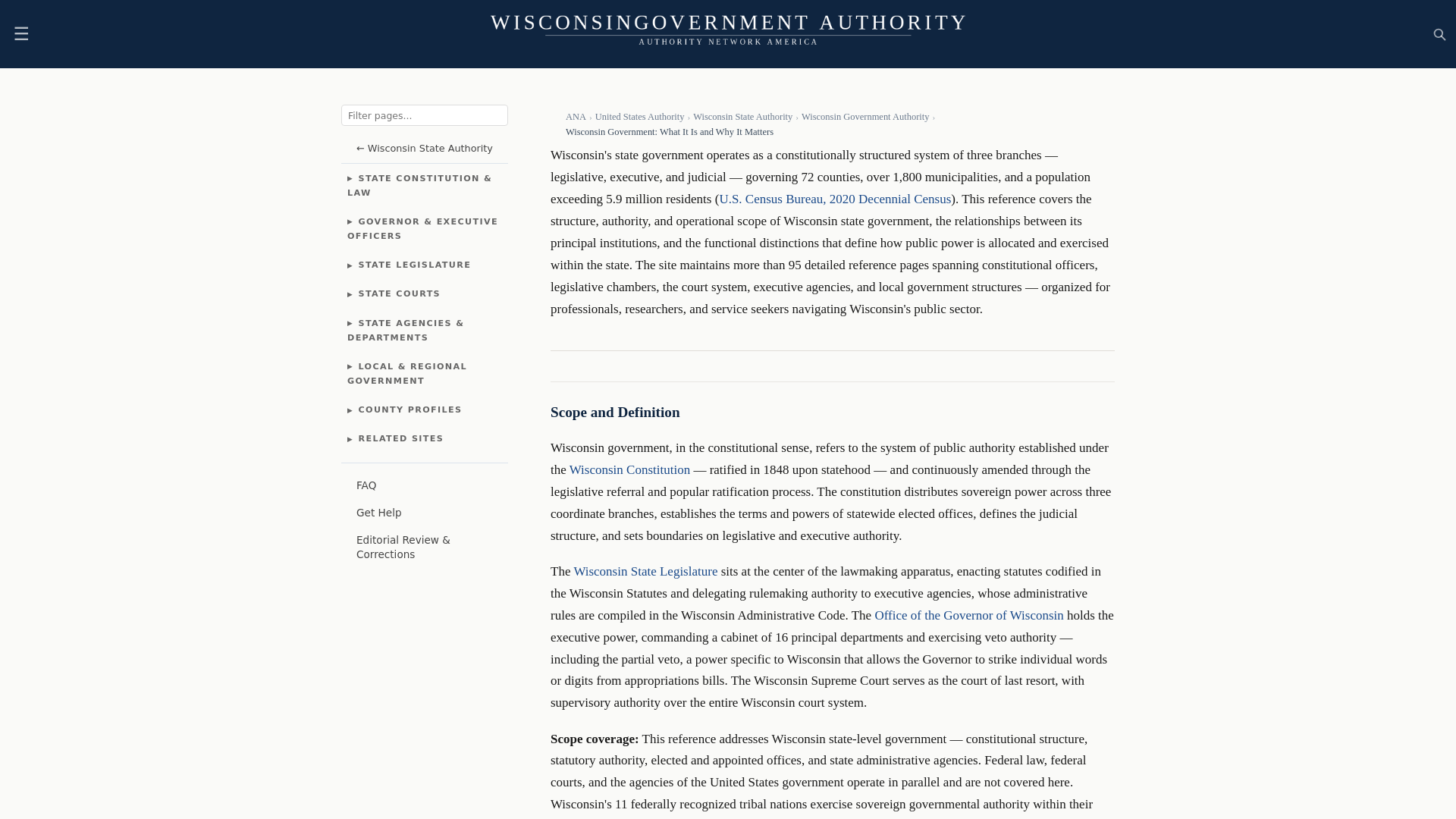 website screenshot of https://wisconsingovernmentauthority.com/