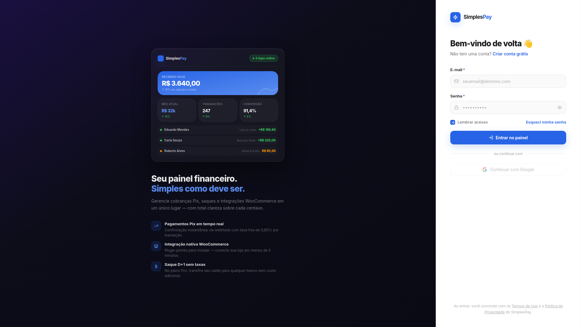 website screenshot of https://simplespay.pro/