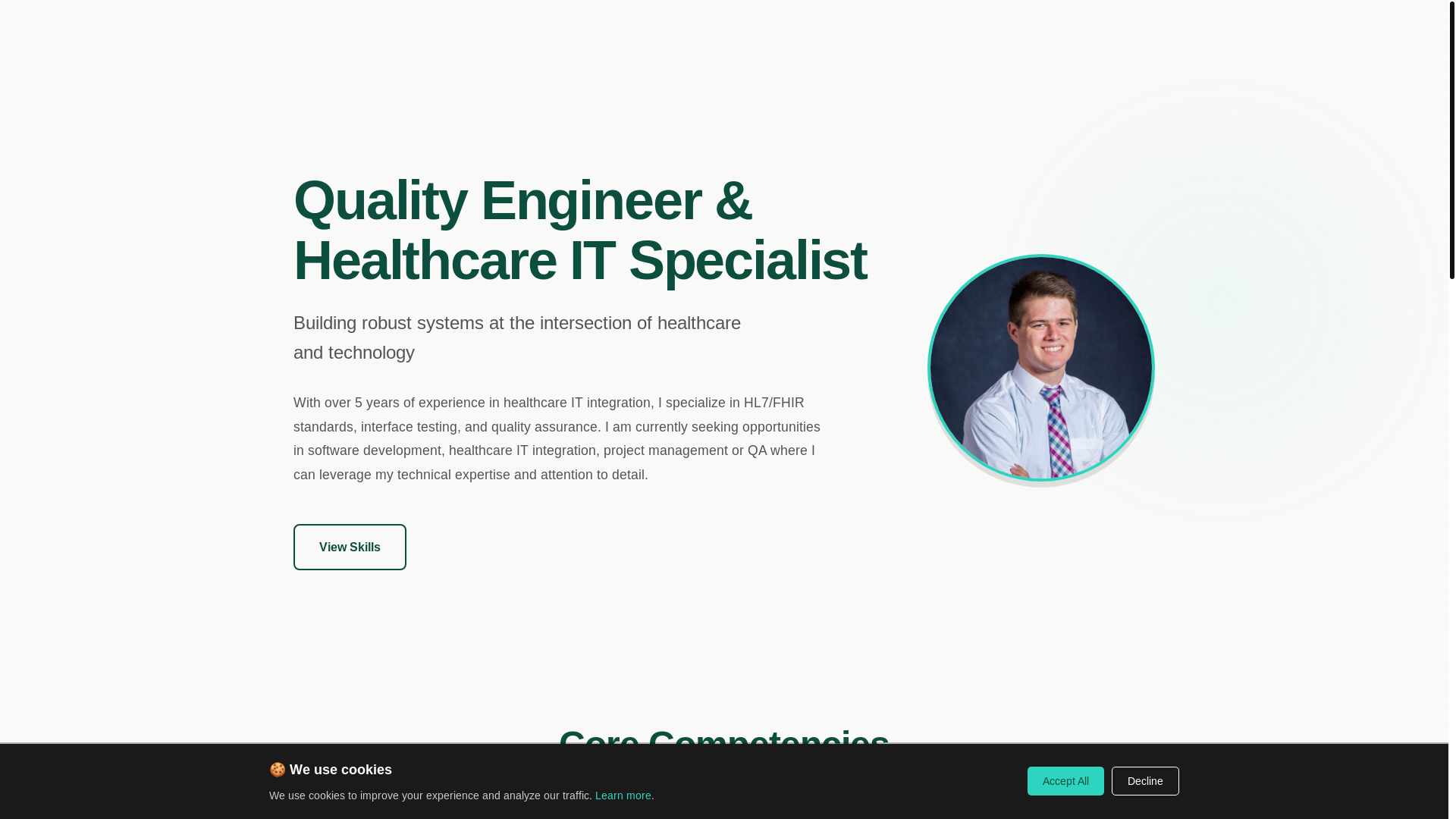 website screenshot of https://mitchcoon.com/