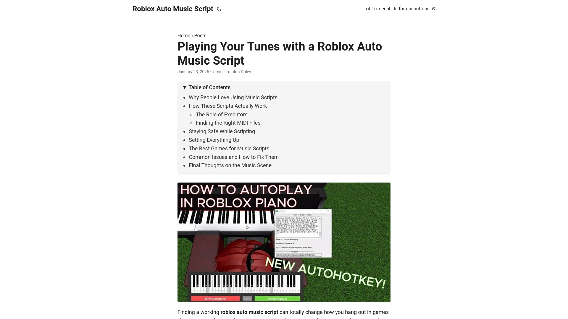 website screenshot of https://roblox-auto-music-script.pages.dev/