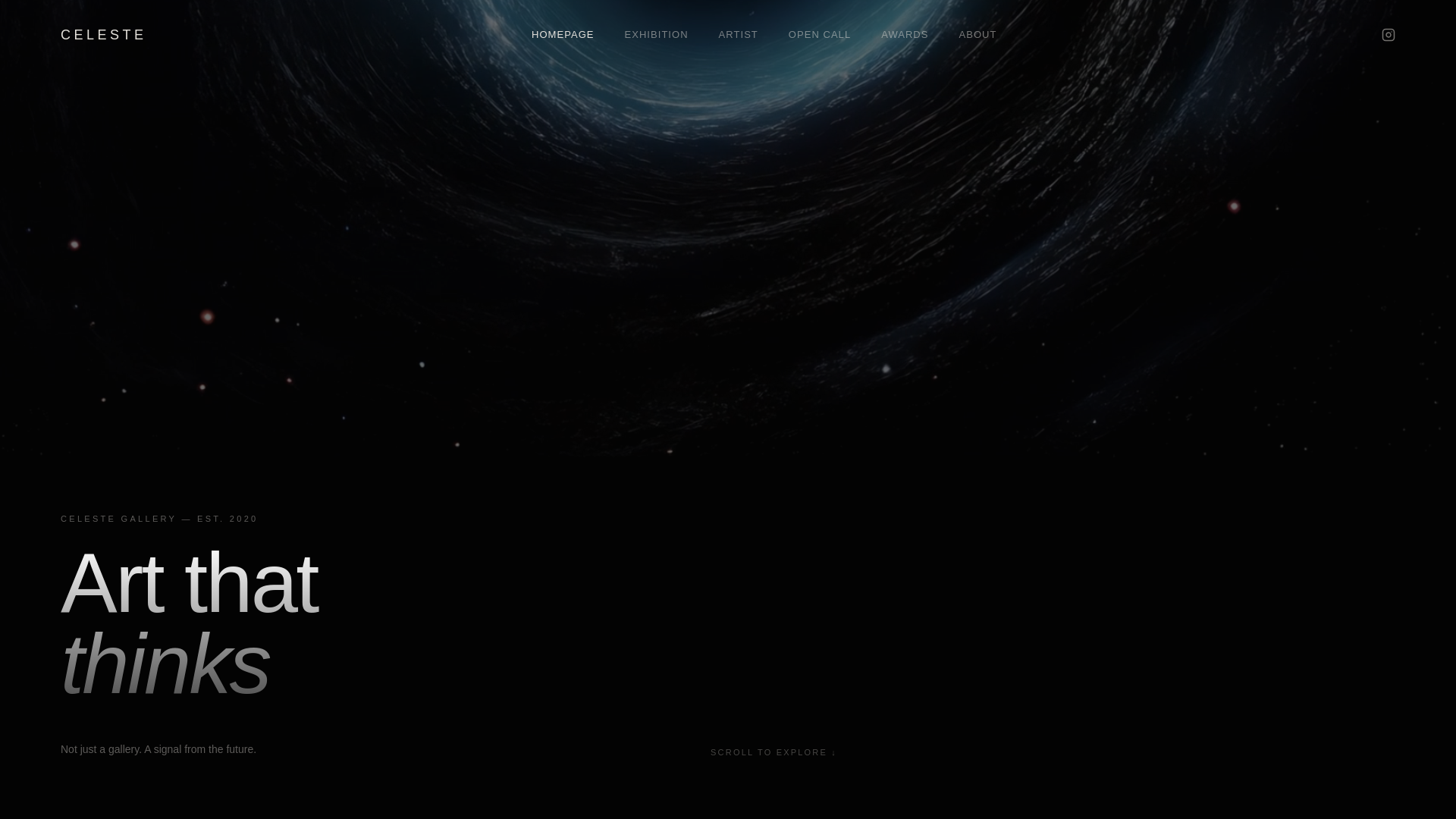 website screenshot of https://celestegallery.uk