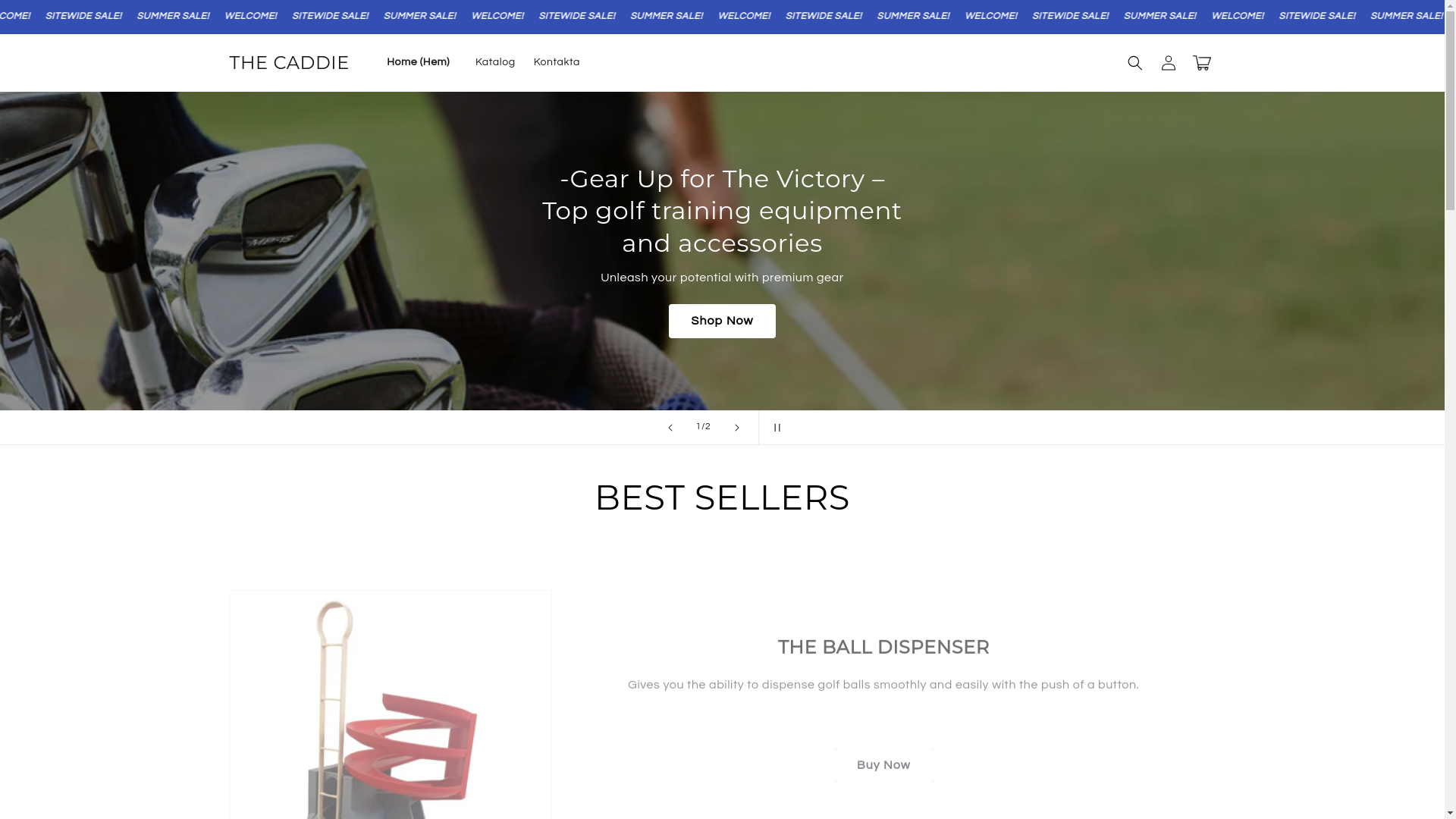 website screenshot of https://thecaddie.store/