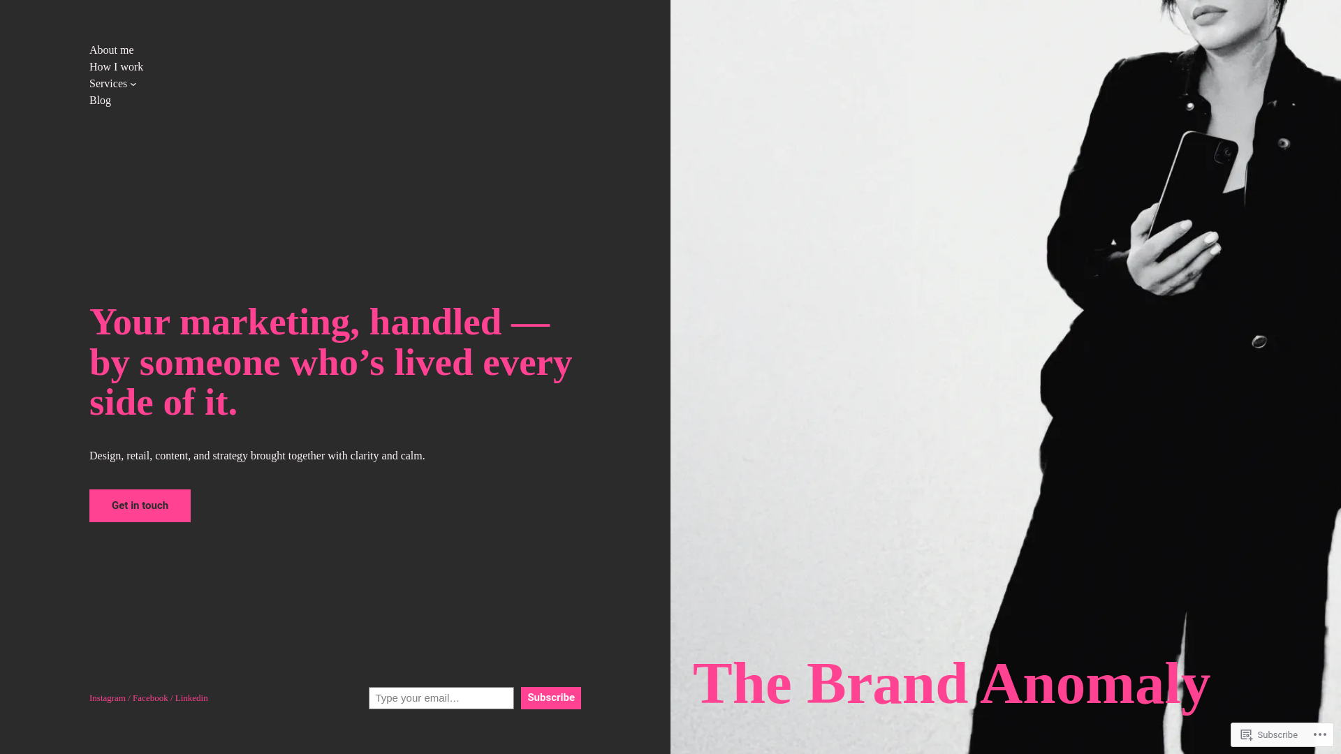 website screenshot of https://thebrandanomaly.com/