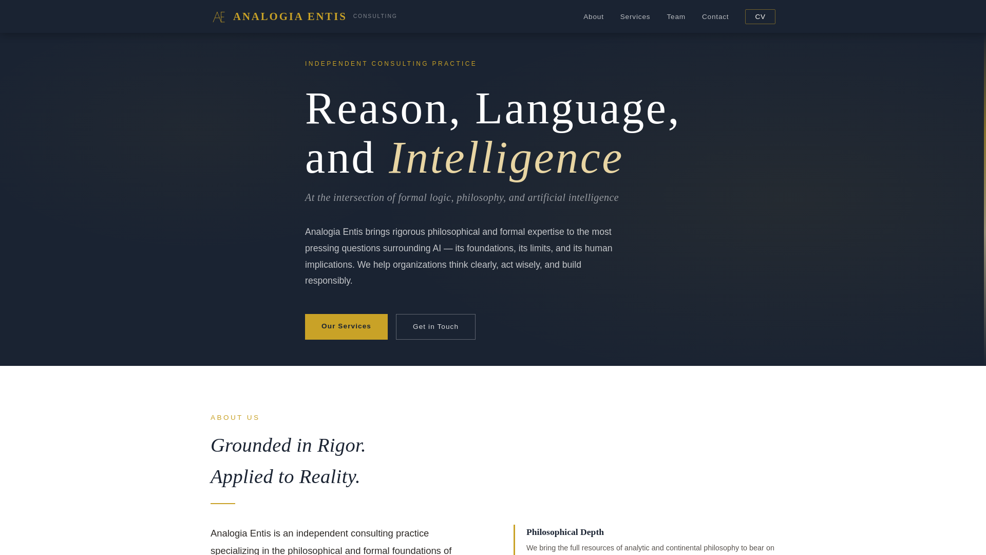 website screenshot of https://analogia-entis.com