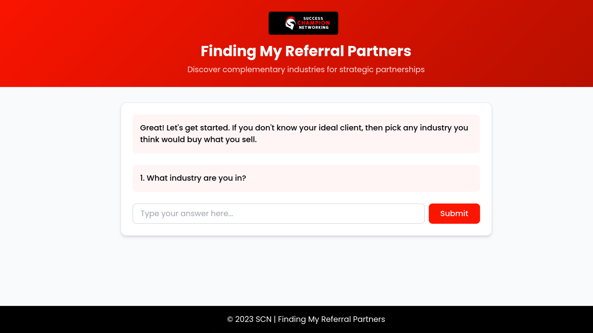 website screenshot of https://findmyreferralpartner.com/