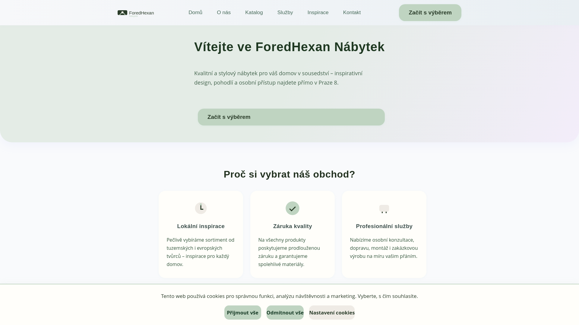 website screenshot of https://foredhexan.center/