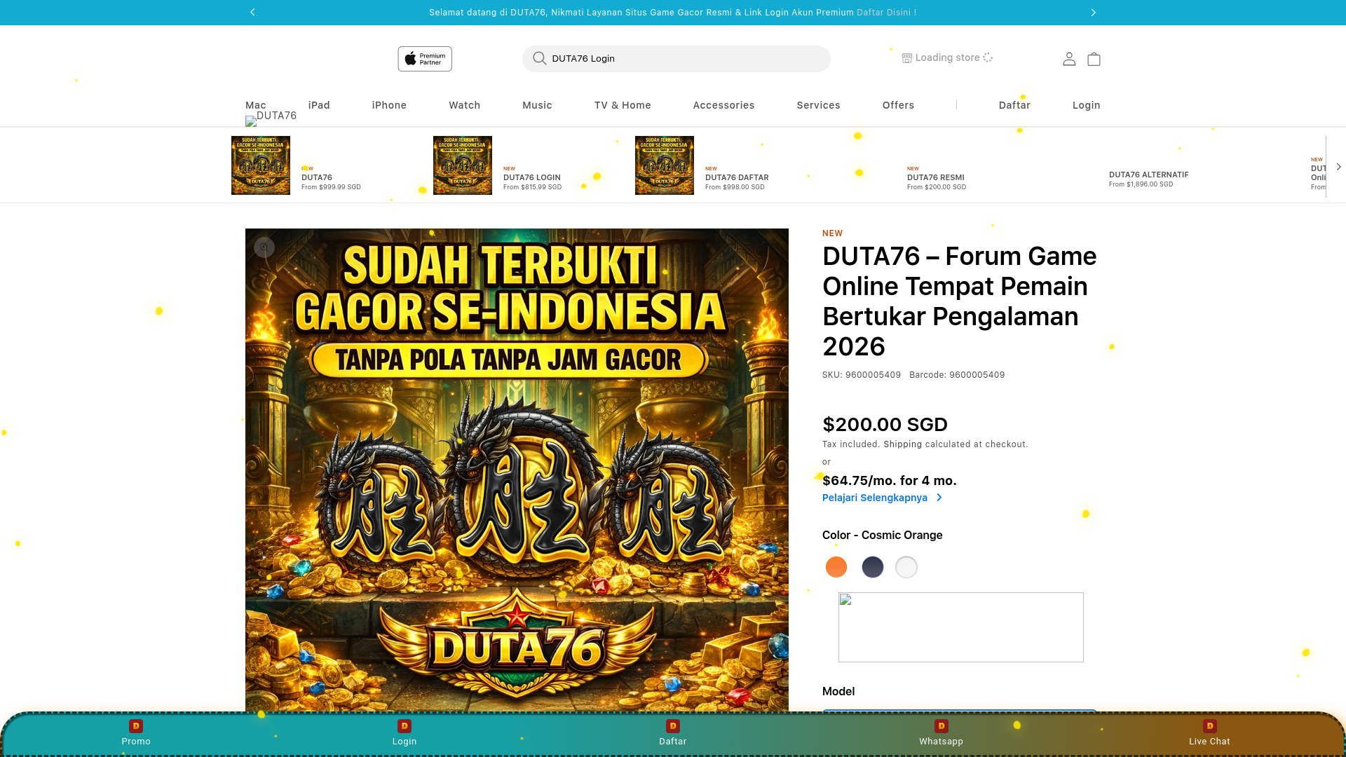 website screenshot of https://duta76.vin/