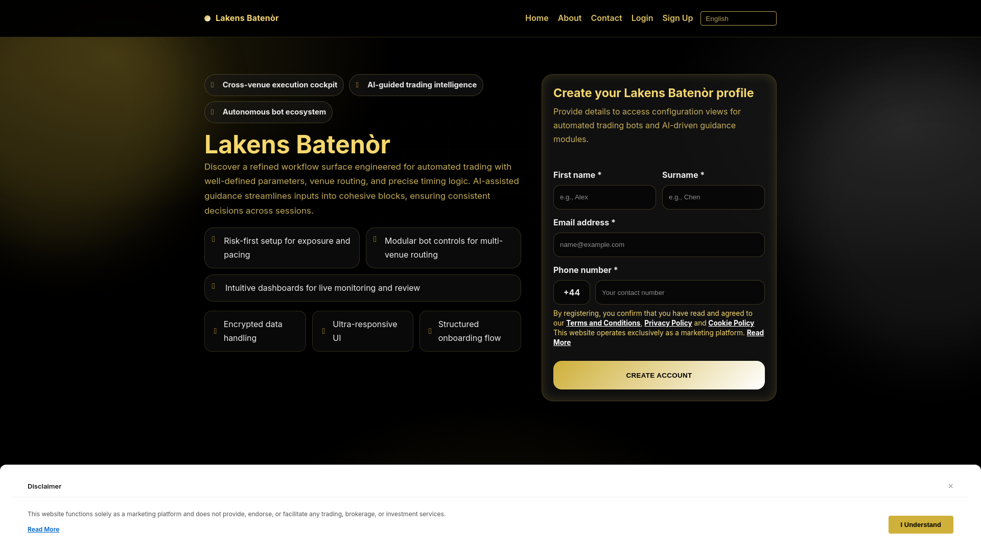 website screenshot of https://lakensbatenorsoftware.com