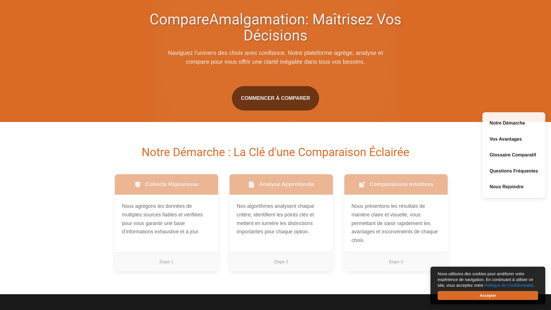 website screenshot of https://compareamalgamation.shop/