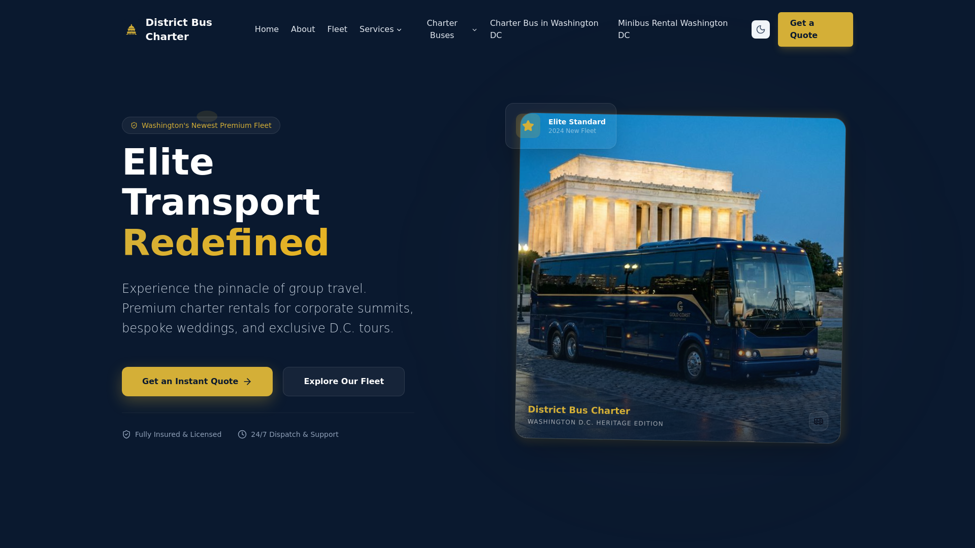 website screenshot of https://districtbuscharter.pages.dev/