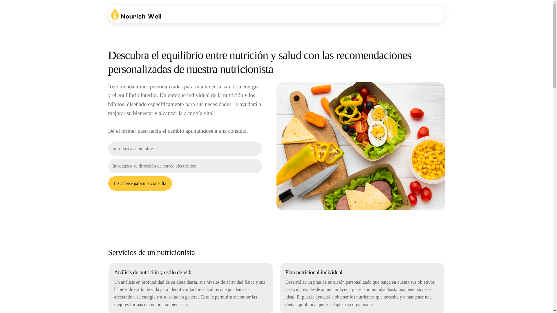 website screenshot of https://nourishwellcer.info/