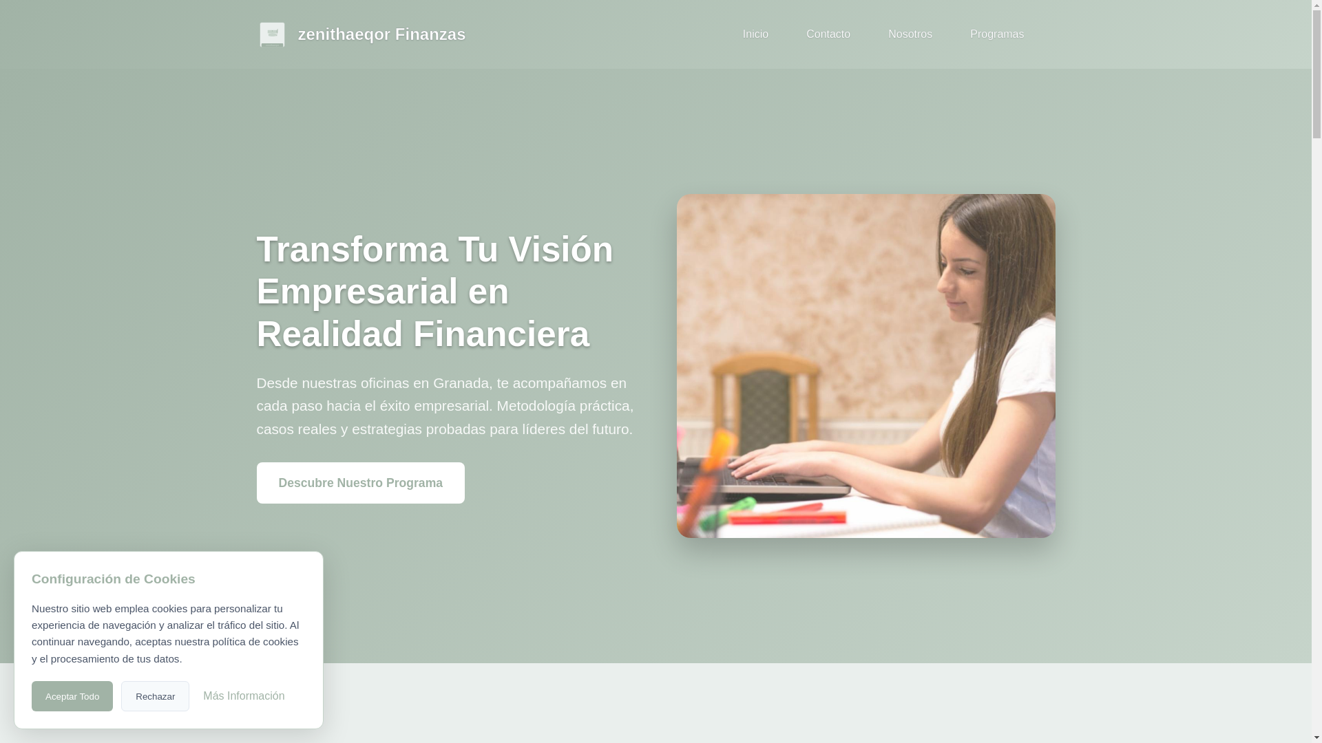 website screenshot of https://zenithaeqor.com