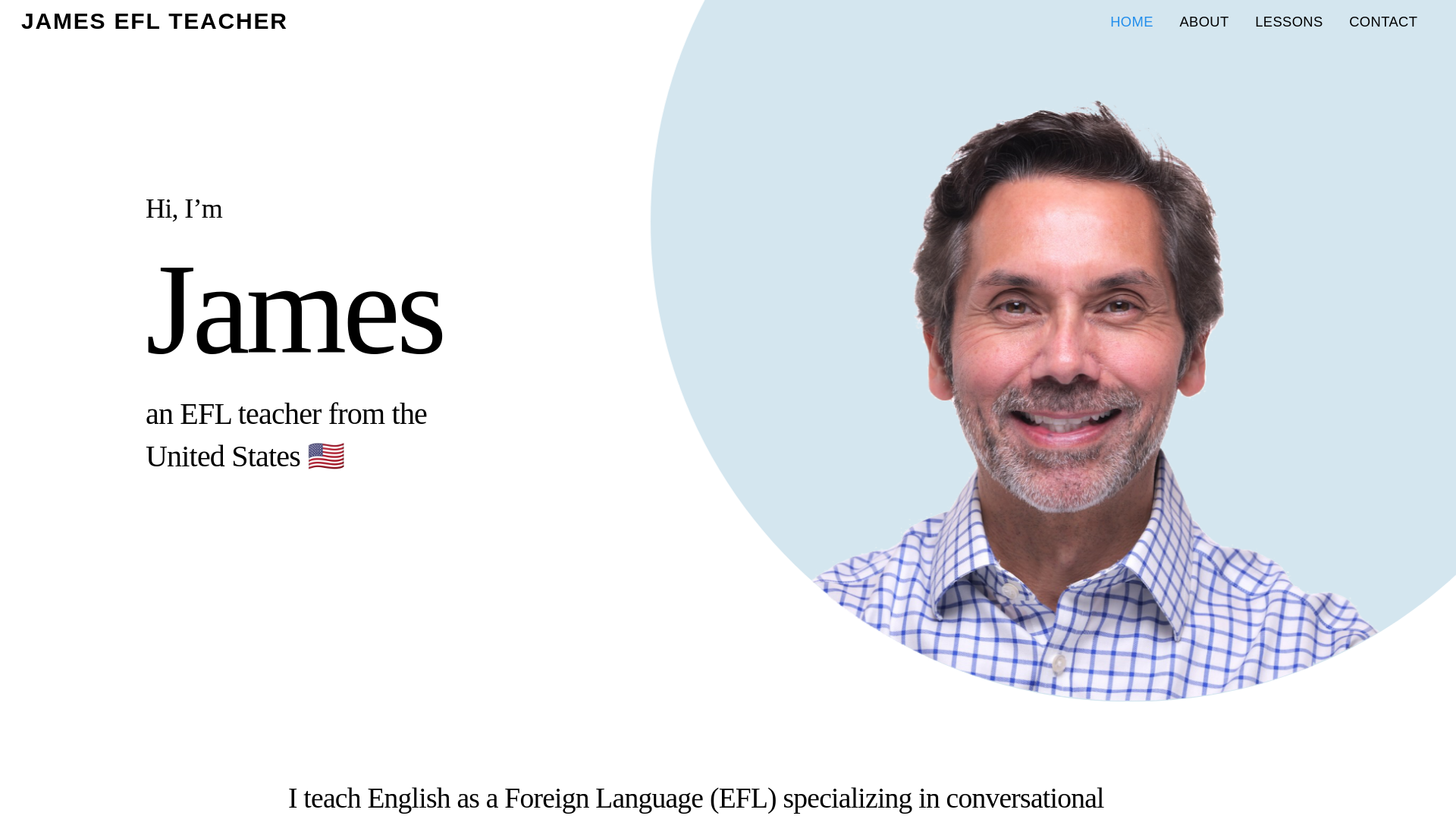 website screenshot of https://jameseflteacher.com