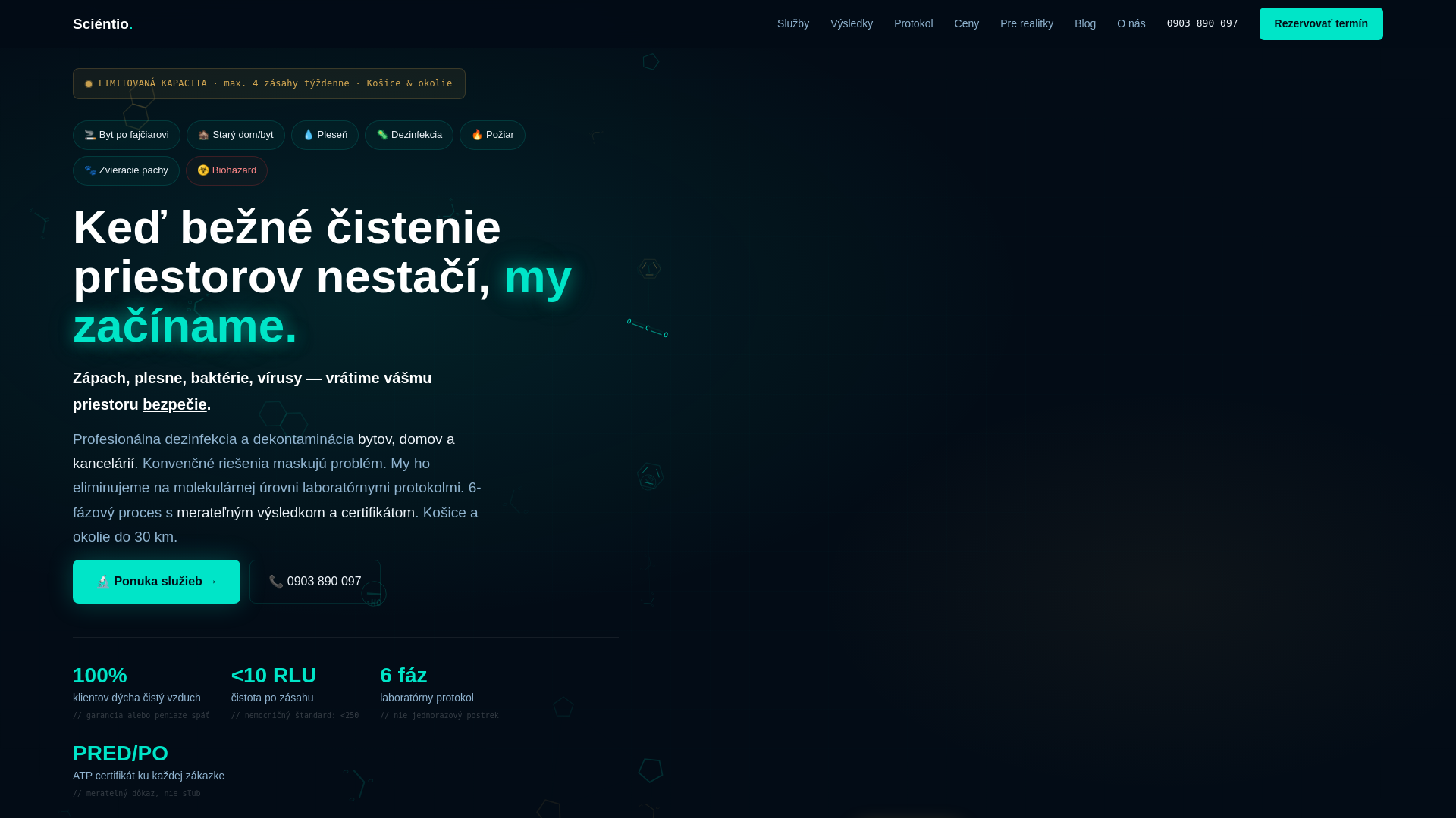 website screenshot of https://scientio.sk/
