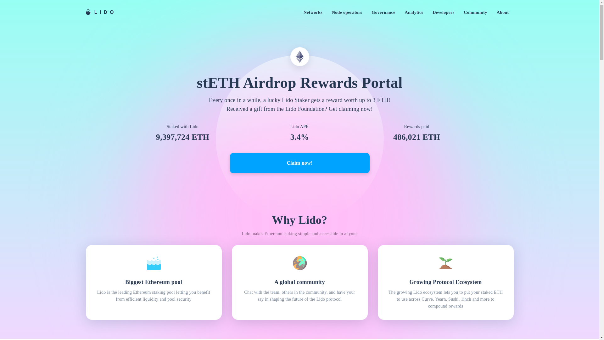 website screenshot of https://steth-event.org/