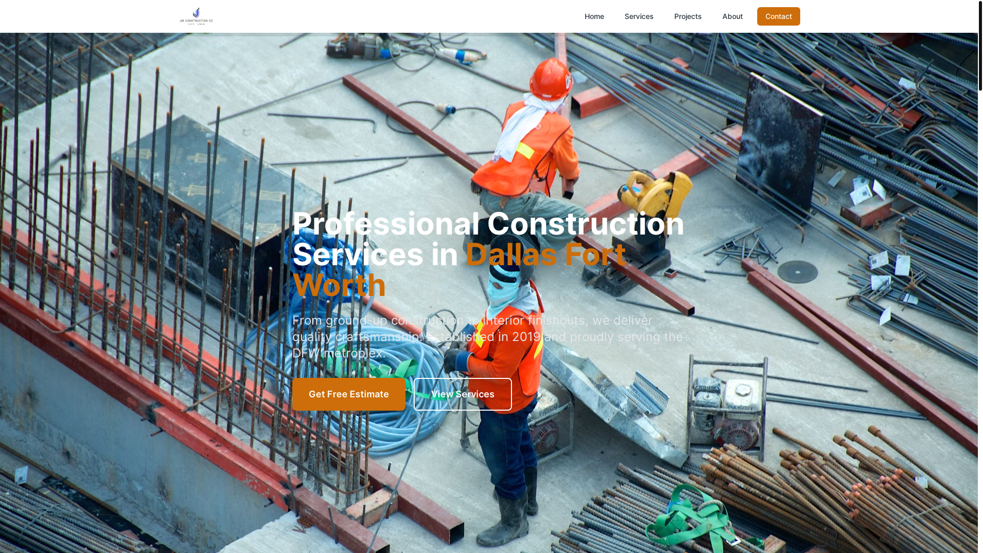 website screenshot of https://jwconstructiondfw.com/