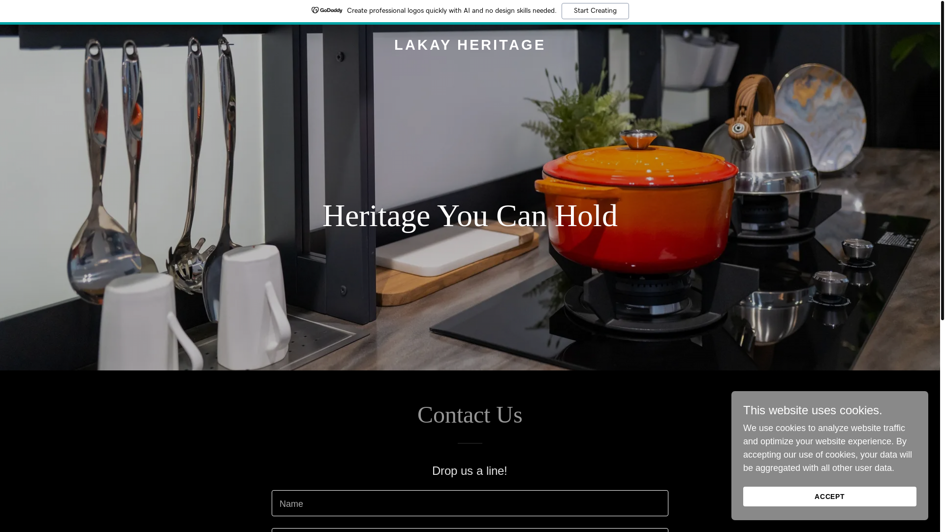 website screenshot of https://lakayheritage.com/