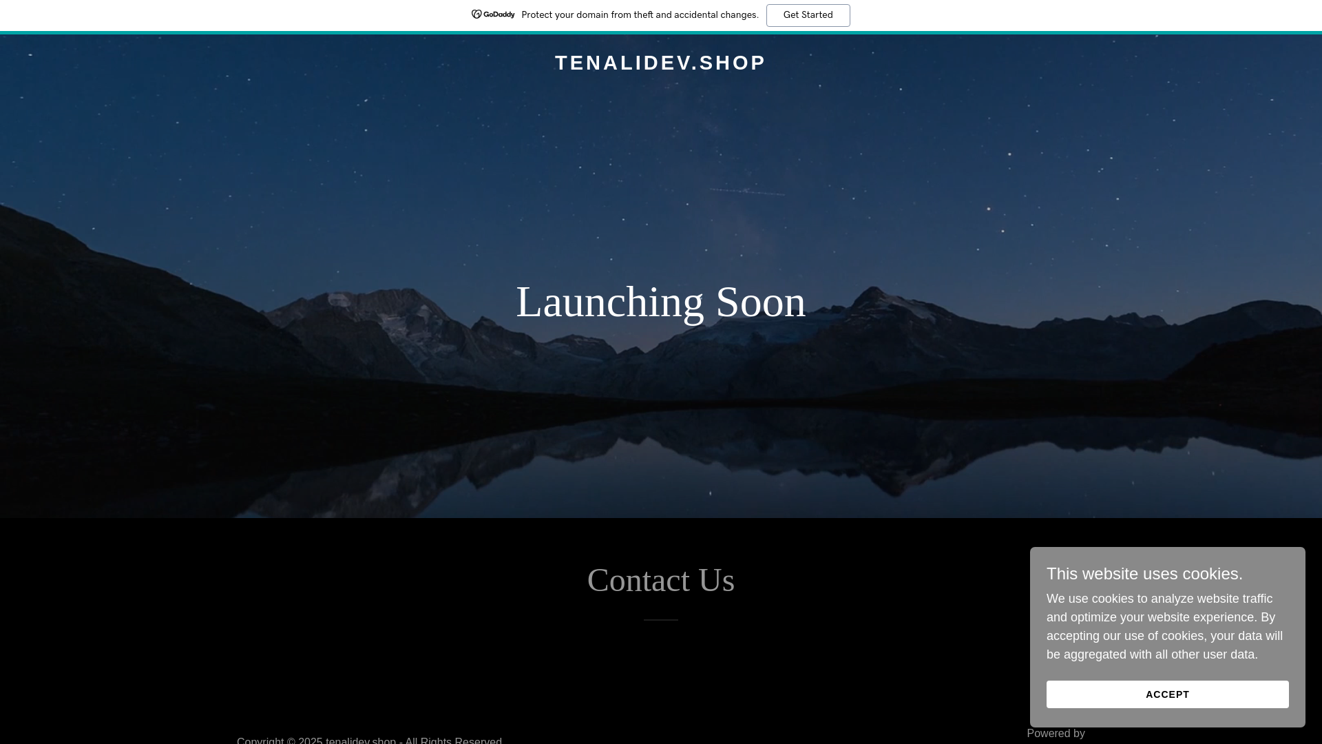 website screenshot of https://tenalidev.shop