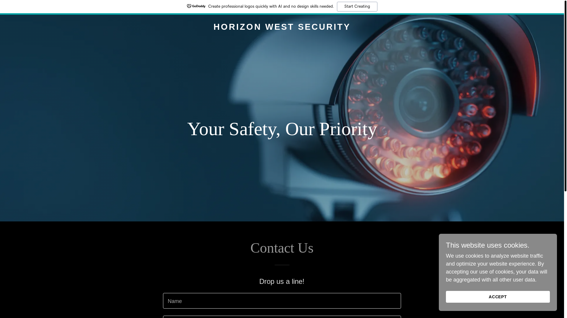 website screenshot of https://horizonwestsecurity.com/