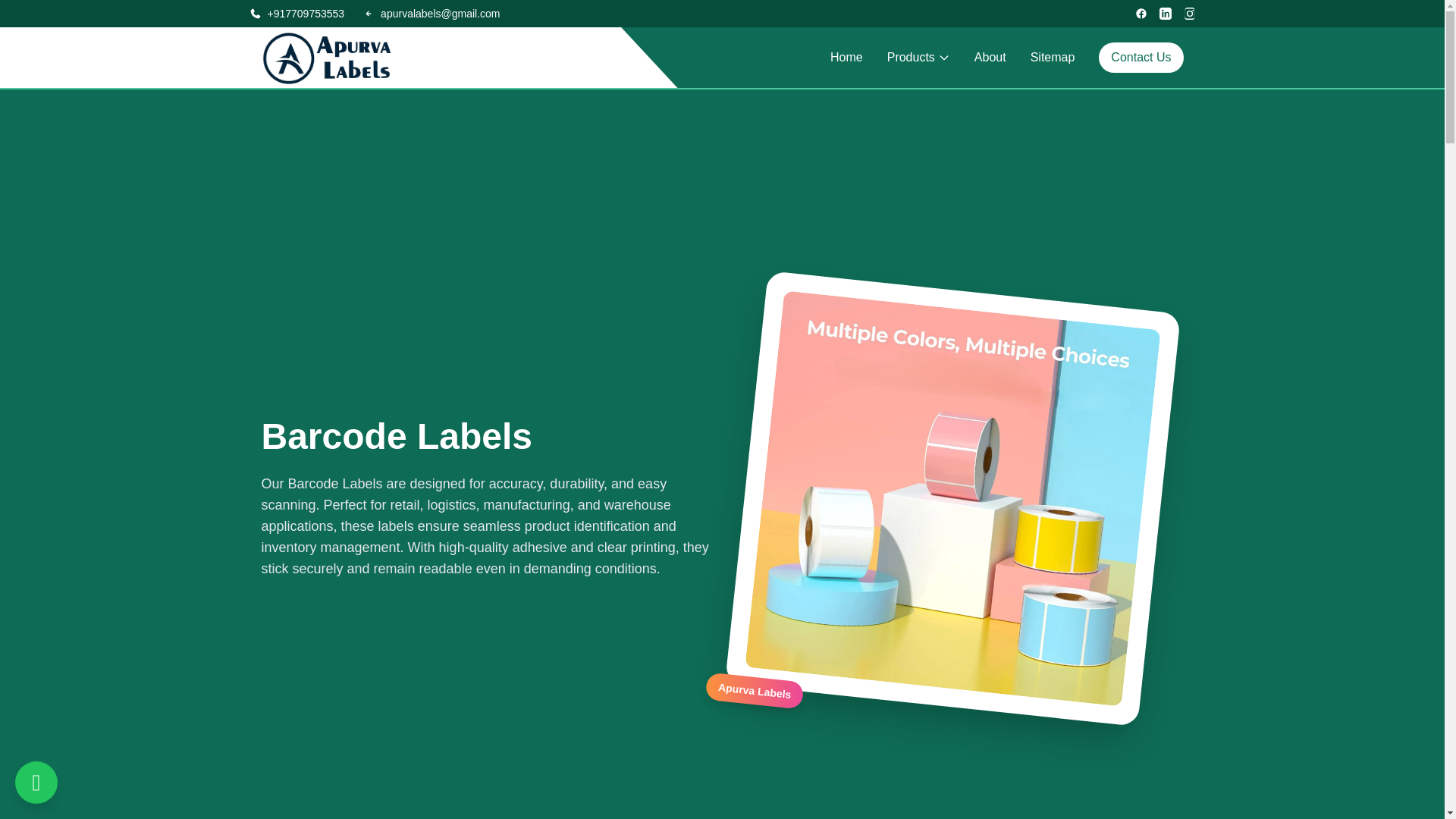 website screenshot of https://apurvalabels.co.in/