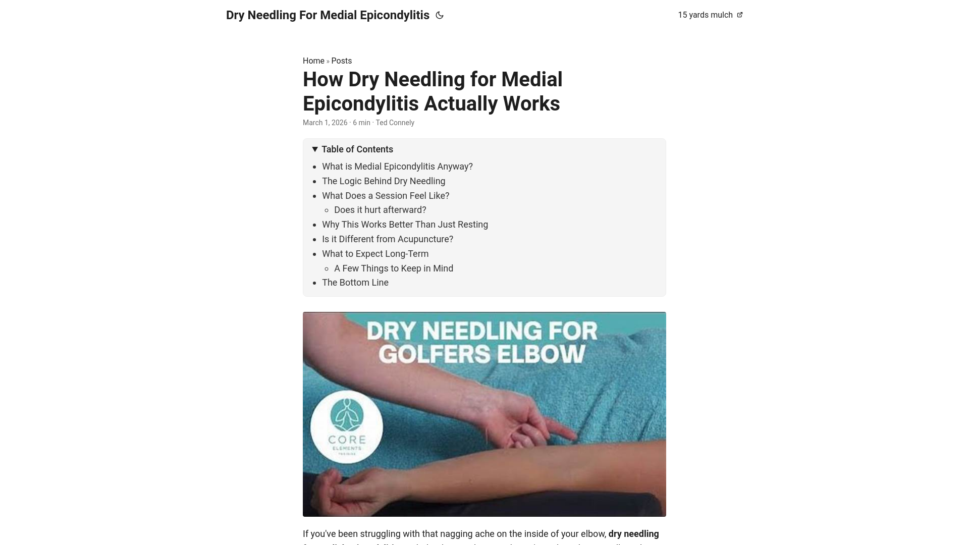 website screenshot of https://dry-needling-for-medial-epicondylitis.pages.dev/