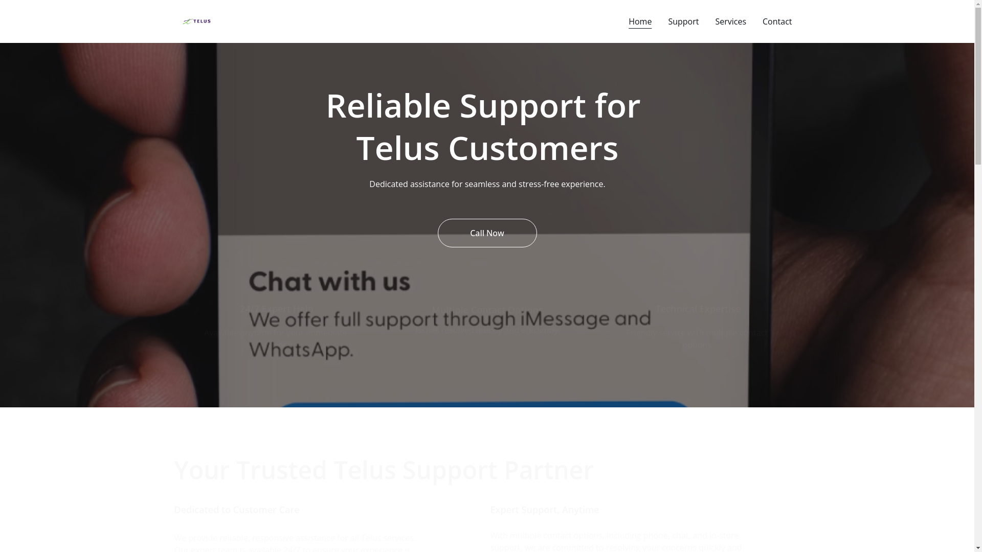 website screenshot of https://telusscustomersupport.info/