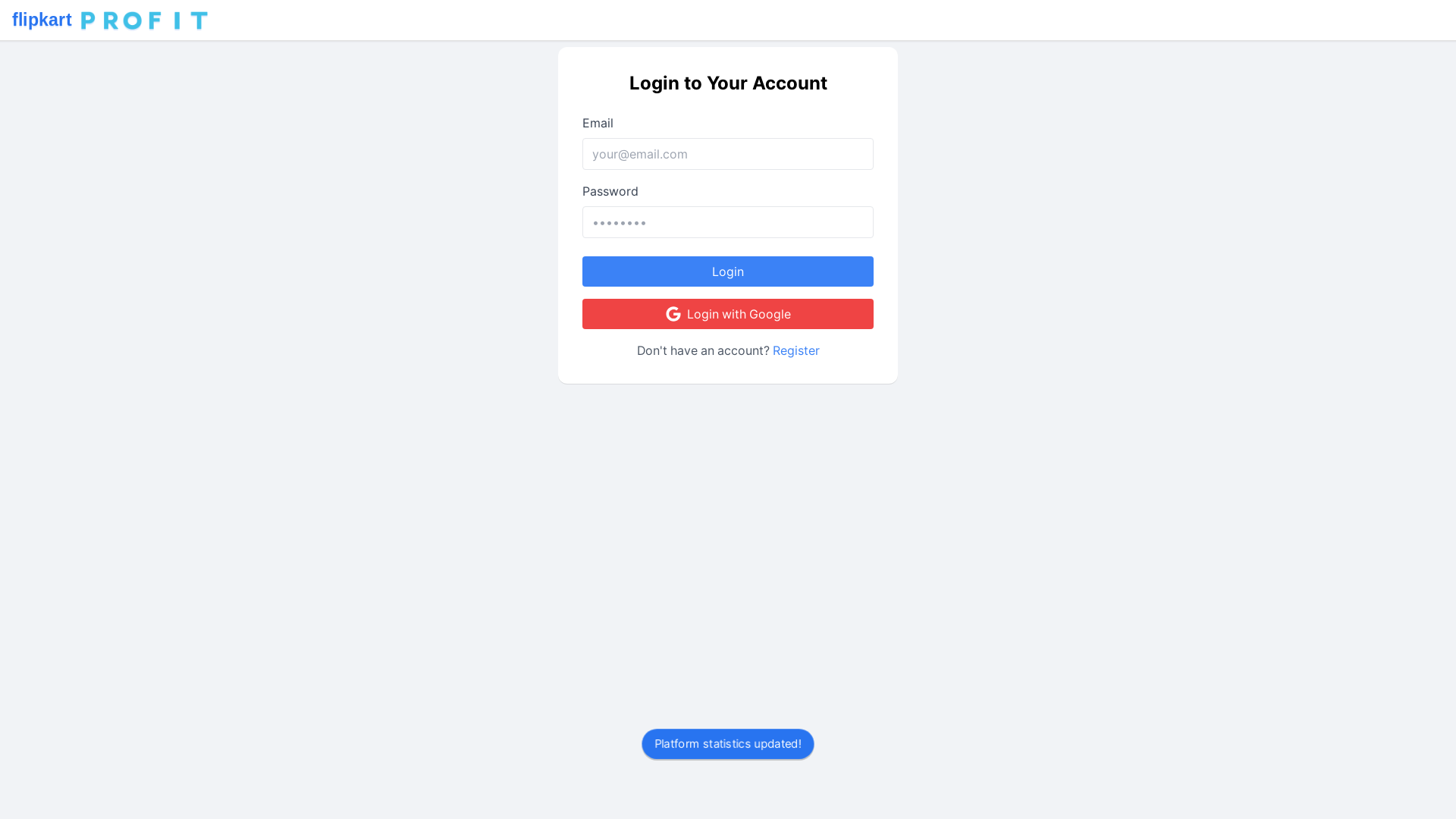 website screenshot of https://flipkartprofit.pages.dev/