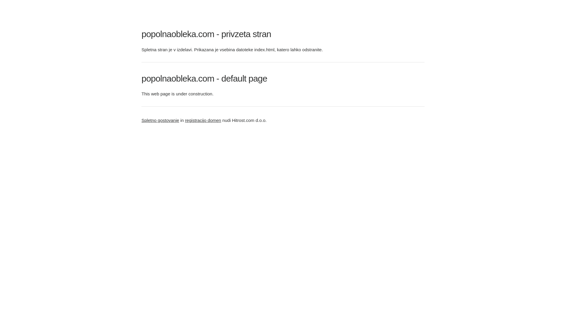 website screenshot of https://popolnaobleka.com/