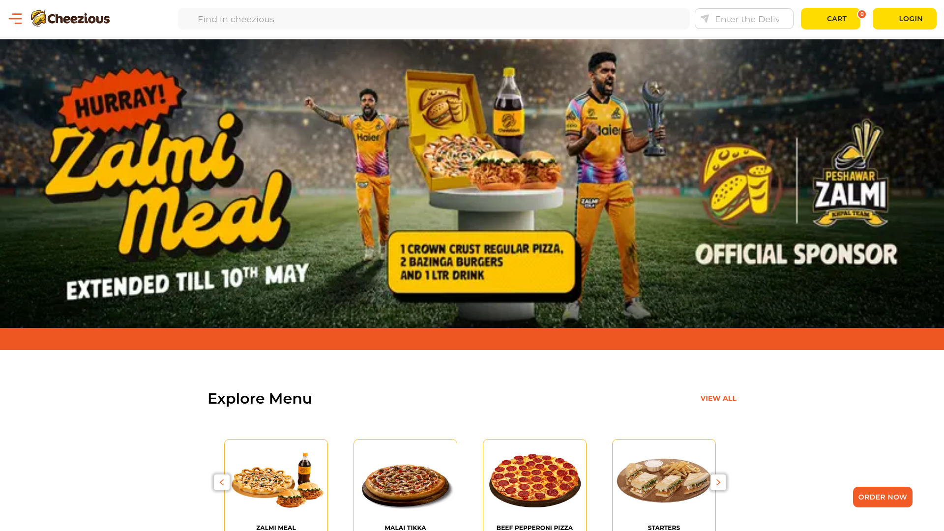 website screenshot of https://cheezious.com/
