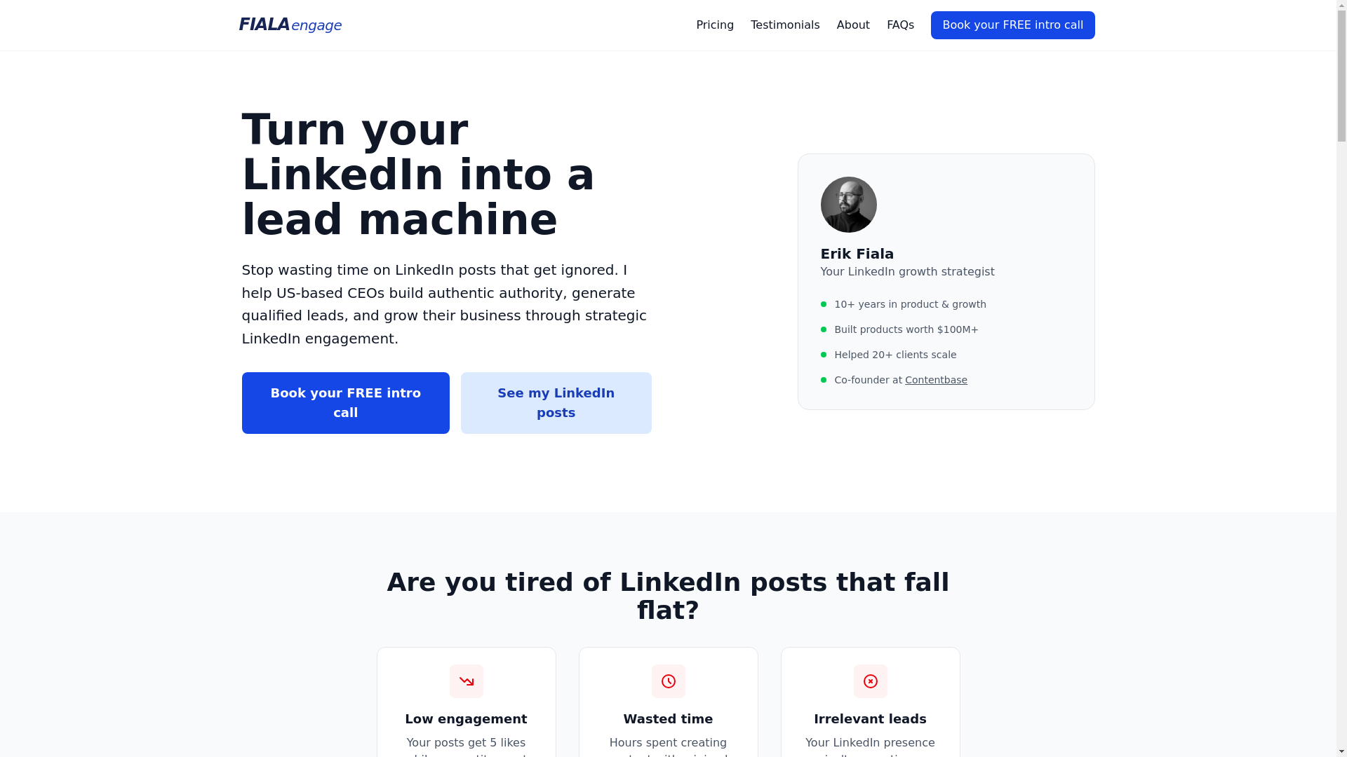 website screenshot of https://fialaengage.com/