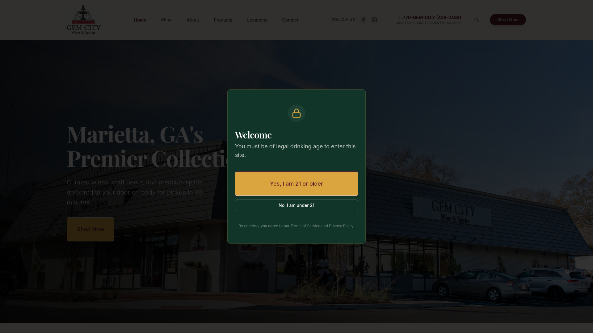 website screenshot of https://gemcityws.com/