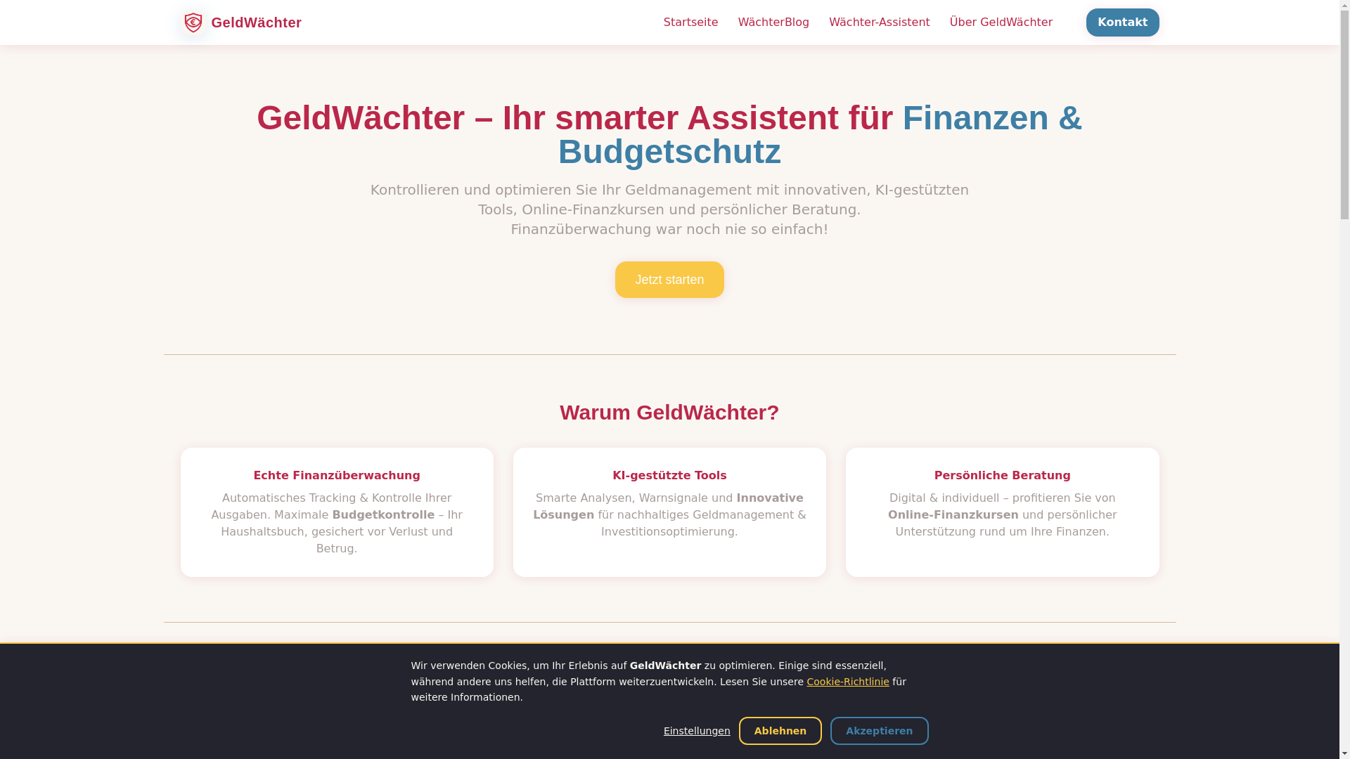 website screenshot of https://geldwachter.com/
